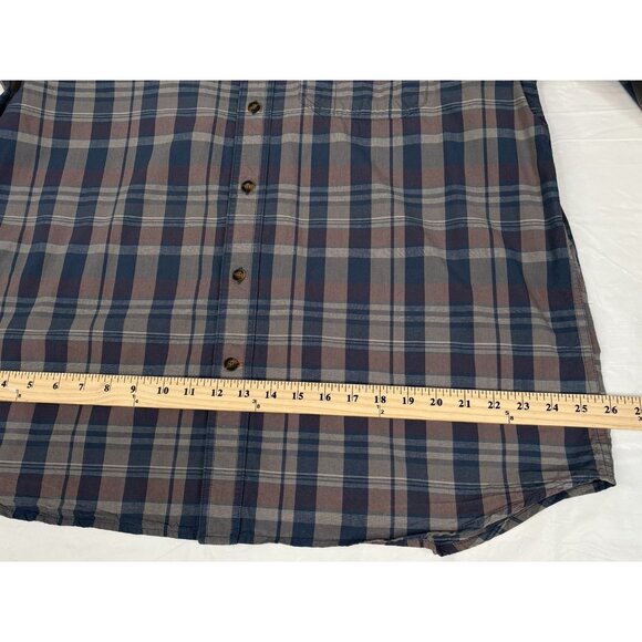 Carhartt Mens XL Relaxed Fit Gray Plaid Long Sleeve Button Down Work Shirt - Picture 11 of 14